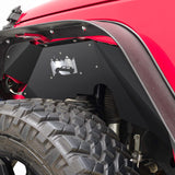 Front Inner Fender Liners for Jeep Wrangler JK JKU 4WD 2007-2018 Black Aluminum