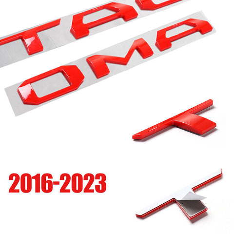 Red Tailgate Insert Letter Raised Emblem 3D Accessories for 2016-2023 TACOMA