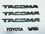 5 Pcs Toyota Tacoma Tag MATTE Black Door Fender Emblem Decal Badge Nameplate