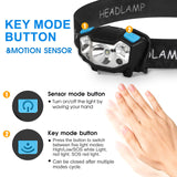 5000LM LED Headlamp USB Rechargeable Motion Sensor Torch Headlight Flashlight US