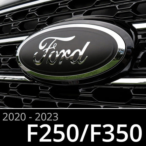 2020-2023 Ford F250/F350 Emblem Overlay Insert Decals - Matte Black (Set of 2)