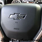 Chevy Silverado Carbon Fiber Steering Wheel Emblem Overlay Decal 2014-24 