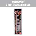11 Pc Torx Star Bit Female E Socket Set Automotive Shop Tools External E4-E20