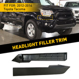 2 Front Left Right Headlight Filler Trim for Toyota Tacoma 12-14 Car Accessories