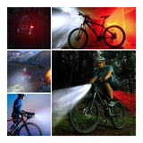 2×USB Rechargeable LED Bike Lights Set Headlight Taillight Caution Bicycle Light