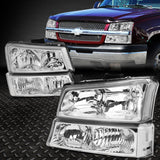  Chevy Silverado Avalanche Headlights Bumper Turn Signal Lamps Chrome For 03-06