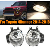 Pair of Bumper Fog Light Driving Lamps W/ Bulbs for Toyota 4Runner 14-18 LH + RH