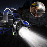 1200000LM Rechargeable Head Light LED Tactical Headlamp Zoomable+2X Charger+Batt