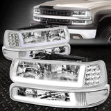 Headlight+Bump LED Drl  Chevy Silverado 1500 2500 HD 99-02