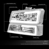 FOR 03-07 CHEVY SILVERADO AVALANCHE LED DRL HEADLIGHT BUMPER LAMPS CHROME/CLEAR
