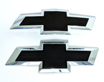 Chevy Silverado 1500 2500HD 3500HD Black Front Rear Tailgate Bowtie Emblem Set